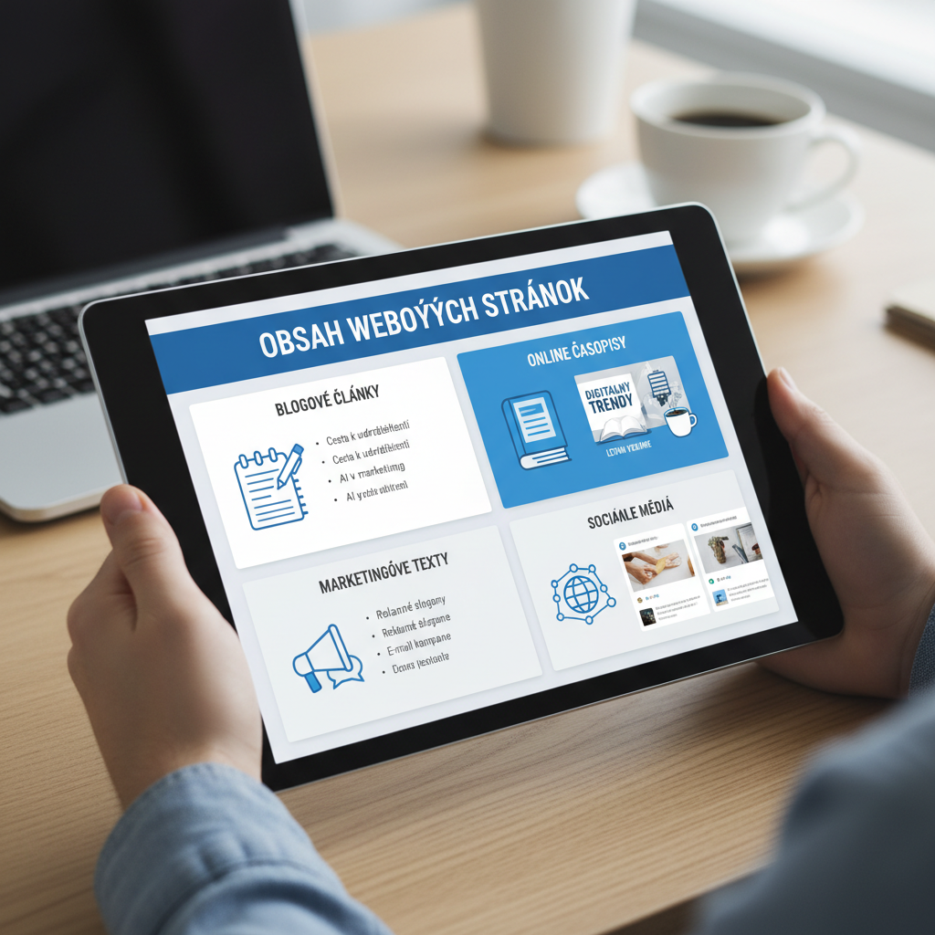 webové stránky, obsah web stránok, 
blogové články, online časopisy, marketingové texty, online